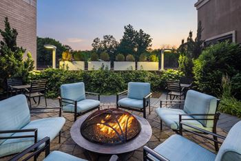 Outdoor patio with fire pit